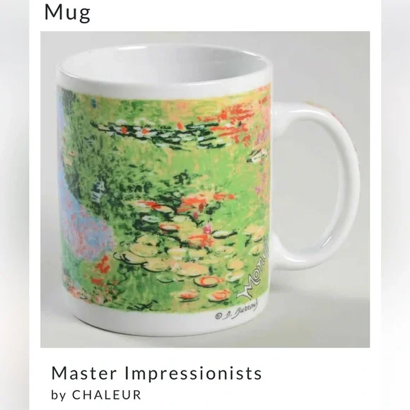 Water Lilies Claude Monet Master Impressionists D Burrows Mug Chaleur!RARE - Picture 2 of 9